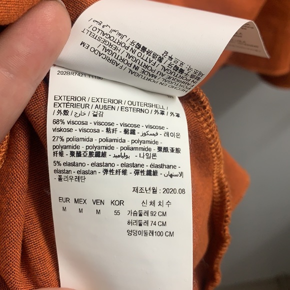 Bimba y Lola Burnt-Orange Pleated Long-Sleeve Shirt - Picture 12 of 13